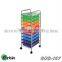 Plastic mobile storage trolley, space saver rolling storage drawer cart