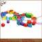 Painted children wooden cube beads