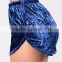 blank sweatshorts Women Polyester Spandex Crushed Velvet Shorts