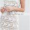 China fashion clothing/Embroidered Lace Hanky Hem Dress