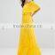 fahion style plain off-shoulder slash neck tiered skirt maxi dress womens newest linen dress