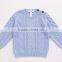 New Design Crew Neck Buttoned Children Cable Knit Sweater