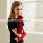 Ladies Winter Fashion OEM Long Solid Color Cashmere Rib Knit Fingerless Glove