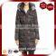 Fashion Belted Faux Fur Trim Long Parka Coat For Women