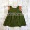 Soft Boutique Baby Girl Clothes Baby Handmade Dresses Girls Plain Black Casula Dress With Stripe Short Sleeve