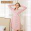 Best Price Qianxiu Ladies Long Sleeve Striped Images Sex Night Dress for Women