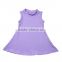 Summer girls plain style rose red boutique party dress sleeveless crewneck daily wear casual dress baby wholesale cheap clothes