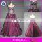 CE814 Exquisite Strapless Sexy Floor Length Dark Red Tulle Evening Gowns Dresses