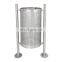 Stainless steel plain bin open dustbin
