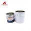 Round tin box with pvc window shaped can shape butane gas cartridge 220g