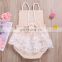 New arrival Rice white hollowed-out halter cute jumpsuit romper for baby girls
