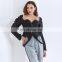 TWOTWINSTYLE Coat For Women Square Collar Puff Long Sleeve Asymmetric Hem Designer Striped