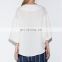 TWOTWINSTYLE Plaid White Lantern Sleeve Lattice Casual women's Blouses Tops  Loose