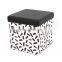 RTS modern home furniture printing PVC Leather Foldable storage ottoman cubes