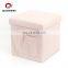 Customized High quality double folding upholstered square ottoman storage with pocket for living room