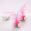 Handmade wholesale colorful plush pet toys elastic ball and feather cat toy interactive