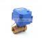 2 way DC12V 1'' brass motorized shut off water ball valve with manual override