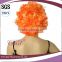 cheap short synthetic curly orange afor wigs for party