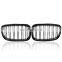 Pair Gloss Black Front Bumper Kidney Grille Grills Double Slat for BMW F20 F21 1 Series 2012 2013 2014 2015 Car Racing Grills