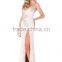 New Arrive Hot Sale High Quality Charming Prom Dress with Beading and Lace Sweetheart Slit Prom Dress
