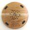 Fast Charging Charger Wooden Wireless Charger Pad Christmas Gift with Customized Wooden