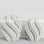 White 3D Print Unique Design Scandinavian Minimalist Decor Modern Ceramic Vase