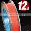 Hot sale 100m fishing mainline multicolour pe braided wire12 strands multifilament fishing line