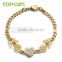 Topearl Jewelry Women Heart Butterfly Bracelet Stainless Steel Curb Chain Bracelet Gold 8.5 Inch MEB63