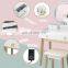 Makeup Table and Cushioned Stool Set for Women Girls