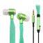 Air Tube Rope Braided Flat Cable Wired Earphones With MIC Headset