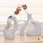 Modern Decorative Handmade Art Porcelain Matt White Mini Ceramic Pot Irregular Flower Vase Creative Nordic INS Style