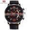 MINI FOCUS MF0025G Popular Casual Quartz Watch Men Chrono 3 dial 6 Hands Leather Strap Waterproof Multifunction Watches for Boy