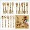 Bamboo cooking spoon set burn kitchen utensil set carved engrave bambu tools