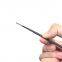 Steel carbon tweezers anti-static black thin pointed curved mouth household home repair nail pick 10#tweezers
