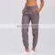 Wholesale custom woven fabric wholesale womens drawcord high waisted sports workout gym wear lightweight jogger pants
