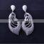 Latest Fashion Luxury Micro Pave Setting Cubic Zirconia Piercing Drop Earrings