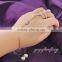 Adjustable size imitation jewelry white gold crystal finger chain ring bracelet