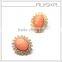 Women Fashion Orange Acrylic Stone Clip On Earrings