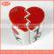 unique fashion fancy heart shape bride and groom salt and pepper shaker,porcelain custom logo shaker bottle