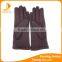 ladies spandex velvet gloves with leather decoration for wholesale