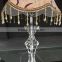 Transparent glass base hanging cloth shade table lamp