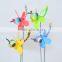 4 Inch Pearl Powder Cartoon Dragonfly Pinwheel Promotional Flower Toy Windmill