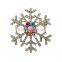 Festival jewelry wholesale zinc alloy multicolor rhinestone snow flower snowflake brooch