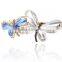 fashionable butterfly shape alloy enamel crystal hair claw clip