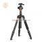 Q666 Flexible Camera photo Tripod with Universal 1/4-inch Tripod Screw Golden aluminum digital camera stand monopod with bag