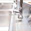 Stainless steel Square triple bowls commercial industrial kitchen cabinet with sink for hotel restaurant with faucets