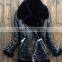2015 Latest Design Girls Winter Sherpa Lined Goat Leather Jacket