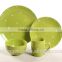 16pcs green solid color glazed embossed ceramic stoneware dinner set