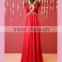 Berta draped bodice red prom dress