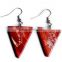 Triangle shape natural stone quartz earrings